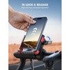 Lamicall Motorcycle Bike Phone Mount, 1s Quick Release Bike Phone Holder | Camera Friendly Bicycle Cell Phone Holder Clip, Scooter Handlebar Clamp, for iPhone Pro Max, Galaxy, 4.7-7″ Phones, Blue(Red)