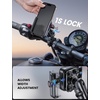 Lamicall Motorcycle Phone Mount Holder – [All Metal] [Anti Shake] | 1s Lock Bike Phone Holder Handlebar Clamp, Bicycle Cell Phone Mount, for iPhone 17 Pro Max, Galaxy, 4.7-7.2″ Phones, Black(Black)