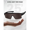 Lamicall Polarized Fit Over Glasses Sunglasses – UV400 Protection for Men Women, Oversized Sun Glasses for Driving Cycling(Black Frame-brown Lens)
