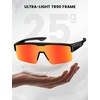 Lamicall Polarized Fit Over Glasses Sunglasses – UV400 Protection for Men Women, Oversized Sun Glasses for Driving Cycling(Black Frame-orange Lens)
