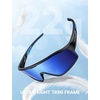 Lamicall Polarized Kids Baseball Sunglasses for Age 6-10 – UV400 Protection Sports Cycling Sun Glasses for Boys Girls(Black Frame-blue Lens)