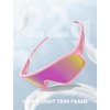 Lamicall Polarized Kids Baseball Sunglasses for Age 6-10 – UV400 Protection Sports Cycling Sun Glasses for Boys Girls(Pink Frame-pink Lens)