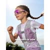 Lamicall Polarized Kids Baseball Sunglasses for Age 6-10 – UV400 Protection Sports Cycling Sun Glasses for Boys Girls(Pink Frame-pink Lens)