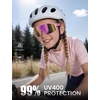 Lamicall Polarized Kids Baseball Sunglasses for Age 6-10 – UV400 Protection Sports Cycling Sun Glasses for Boys Girls(Pink Frame-pink Lens)