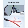 Lamicall XL Size Polarized Sports Sunglasses for Men Women, Large UV400 Protection Sun Glasses, Running Cycling Baseball(Black Frame-red Lens)