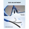 Lamicall XL Size Polarized Sports Sunglasses for Men Women, Large UV400 Protection Sun Glasses, Running Cycling Baseball(Blue Frame-blue Lens)