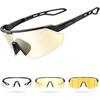 Lamicall 24g Polarized Sports Sunglasses for Men Women – UV400 Protection Sun Glasses for Baseball Running Cycling Fishing(Black Frame-photochromic Gold Lens)