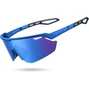Lamicall 24g Polarized Sports Sunglasses for Men Women – UV400 Protection Sun Glasses for Baseball Running Cycling Fishing(Blue Frame-blue Lens)