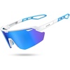 Lamicall 24g Polarized Sports Sunglasses for Men Women – UV400 Protection Sun Glasses for Baseball Running Cycling Fishing(White Frame-blue Lens)