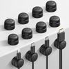 Lamicall 6 Pack Rotatable Cord Organizer, 1s Lock Spring Cable Holder Clips | Nightstand Desk Office Organizer Accessories, Home Dorm Phone Charger Cable Management, Adhesive Wire Keeper for Wall Car(12Pack – Rotatable)
