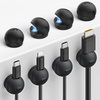 Lamicall 6 Pack Rotatable Cord Organizer, 1s Lock Spring Cable Holder Clips | Nightstand Desk Office Organizer Accessories, Home Dorm Phone Charger Cable Management, Adhesive Wire Keeper for Wall Car(8Pack – Silicone Magnetic)