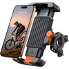 Lamicall Bike Motorcycle Phone Mount Holder – [1s Quick Lock] | Bike Cell Phone Holder Clip, Bicycle Scooter Handlebar Clamp, for iPhone 17 16 15 Pro Max, Galaxy S25 Ultra, 6-7.2″ Phones(Orange)