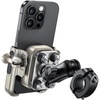Lamicall Motorcycle Phone Mount Holder – [All Metal] [Anti Shake] | 1s Lock Bike Phone Holder Handlebar Clamp, Bicycle Cell Phone Mount, for iPhone 17 Pro Max, Galaxy, 4.7-7.2″ Phones, Black(Gold)
