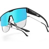 Lamicall Polarized Fit Over Glasses Sunglasses – UV400 Protection for Men Women, Oversized Sun Glasses for Driving Cycling(Black Frame-blue Lens)