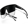 Lamicall Polarized Fit Over Glasses Sunglasses – UV400 Protection for Men Women, Oversized Sun Glasses for Driving Cycling(Black Frame-gray Lens)