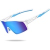 Lamicall Polarized Kids Baseball Sunglasses for Age 6-10 – UV400 Protection Sports Cycling Sun Glasses for Boys Girls(White Frame-blue Lens)