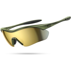 Lamicall 22g Polarized Sports Sunglasses – UV400 Protection Men Women Sun Glasses for Driving Running Cycling Baseball Golf(Green Frame – Gold Lens)