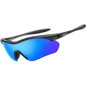 Lamicall 22g Polarized Sports Sunglasses – UV400 Protection Men Women Sun Glasses for Driving Running Cycling Baseball Golf(Transparent Gray Frame-blue Lens)