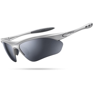 Lamicall 22g Polarized Sports Sunglasses for Men Women – UV400 Protection Sun Glasses for Running Cycling Baseball Driving(Silver Frame-silver Gray Lens)