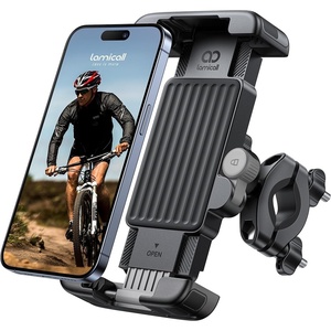 Lamicall Bike Motorcycle Phone Mount Holder – [1s Quick Lock] | Bike Cell Phone Holder Clip, Bicycle Scooter Handlebar Clamp, for iPhone 17 16 15 Pro Max, Galaxy S25 Ultra, 6-7.2″ Phones(Gray)