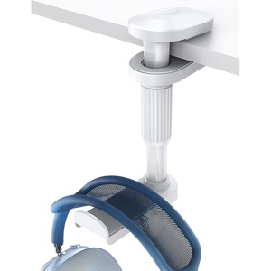 Lamicall Headphone Stand, Headset Holder – [2025 Upgarded] 360° Rotating Headphone Hanger, Earphone Holder Hook Mount Clamp Under Desk for Airpods Max, Sennheiser, More, White(White)