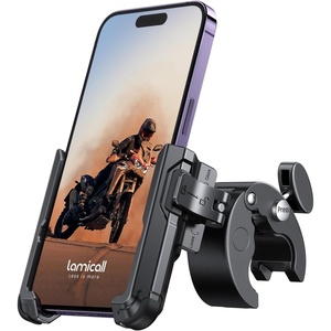 Lamicall Motorcycle Bike Phone Mount, 1s Lock Bike Phone Holder | Camera Friendly Bicycle Phone Clip, Scooter Accessories Gifts for iPhone Pro Max, Galaxy S25 Ultra, 4.7-7″ Phones(Black)