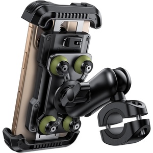 Lamicall Motorcycle Phone Mount Holder with Dual Vibration Dampener | Metal Adjustment Arm, Motorcycle Cell Phone Holder, Bike Handlebar Phone Mount, for iPhone 16 15 14 Pro Max, 4.7-6.7″ Phones(Green)