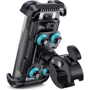 Lamicall Motorcycle Phone Mount Holder with Dual Vibration Dampener | Upgrade Handlebar Clip, Motorcycle Cell Phone Holder, Bike Phone Mount, for iPhone Pro Max, 4.7-6.7″ Phones, Black(Blue)