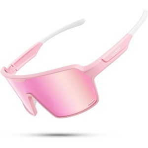 Lamicall XL Size Polarized Sports Sunglasses for Men Women, Large UV400 Protection Sun Glasses, Running Cycling Baseball(Pink Frame-pink Lens)