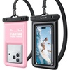 Lamicall Floating Waterproof Phone Pouch 2 Pack, Cruise & Travel Essentials(Pink & Black)