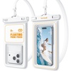 Lamicall Floating Waterproof Phone Pouch 2 Pack, Cruise & Travel Essentials(White Orange)