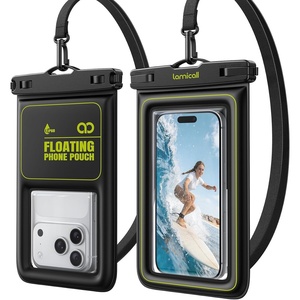 Lamicall Floating Waterproof Phone Pouch 2 Pack, Cruise & Travel Essentials(Green Accent)